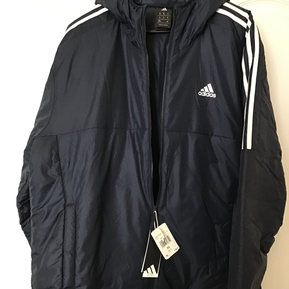ADIDAS ESSENTIALS HOODED 3-STRIPES LIGHTWEIGHT JACKET - Picture 5 of 16